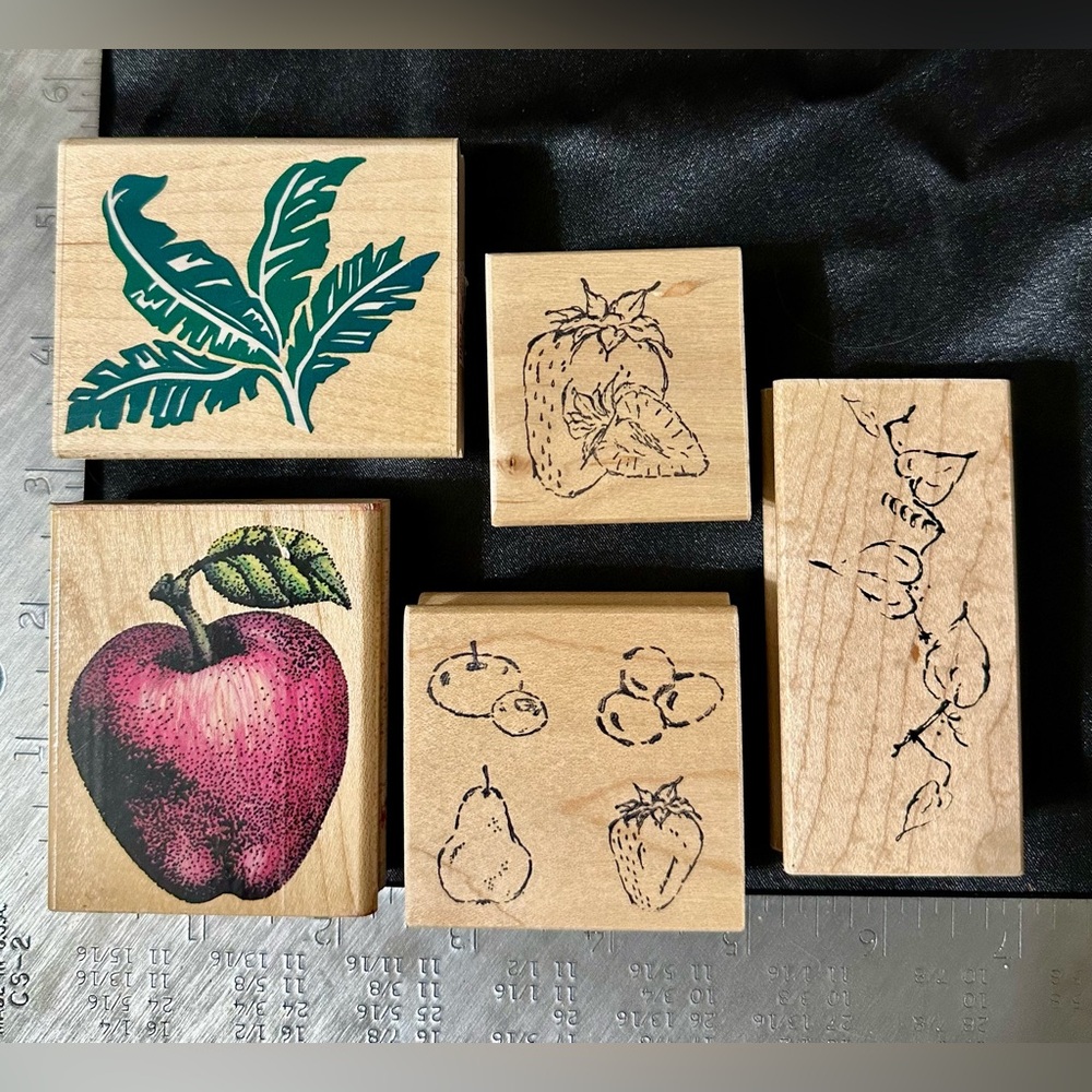 Fruit and Leaf Design Stamp Set - 5 Piece